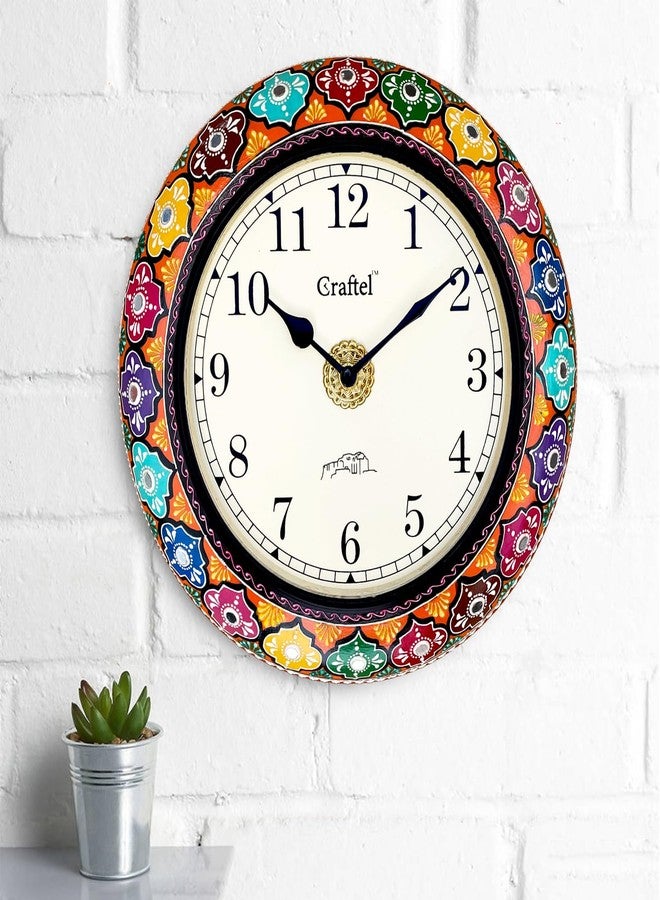 CRAFTEL English Dial Antique Hand Painted Vintage Clock for Bedroom Living Room Home and Office (Multicolour, Dial : 8 Inches, 12 Inch) - Image 4